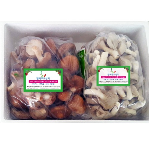 산지직송 무농약 생표고버섯 1kg + 생느타리버섯 1kg 세트